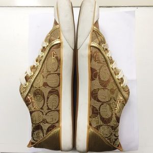 Coach Barrett Gold Monogram Canvas Sneaker | Sz 8